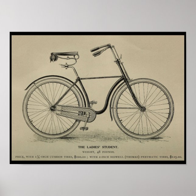 1892 Vintage Bicycle Magazine Ad Art Poster (Front)