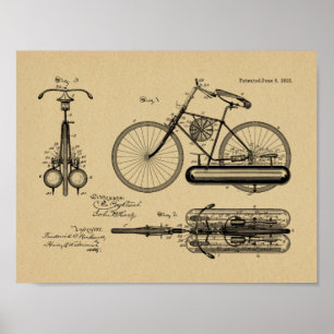 1893 Air Propelled Bicycle Design Patent Art Print