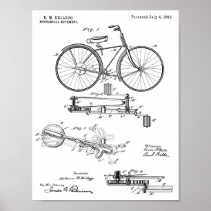 1893 Chainless Bicycle Design Patent Art Print