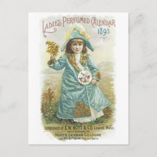 1893 Ladies Perfumed Calendar Hoyt & Co. German Co Postcard