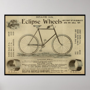 1893 Vintage Bicycle Magazine Ad Art Poster