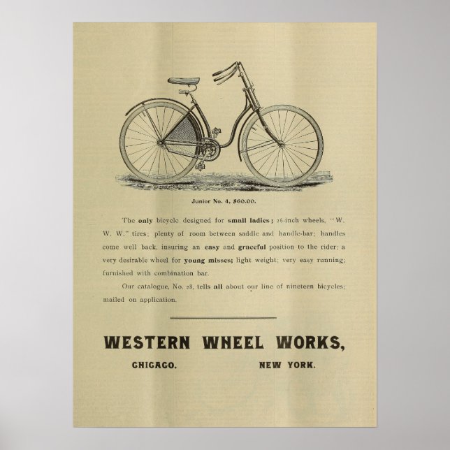1893 Vintage Bicycle Magazine Ad Art Poster (Front)