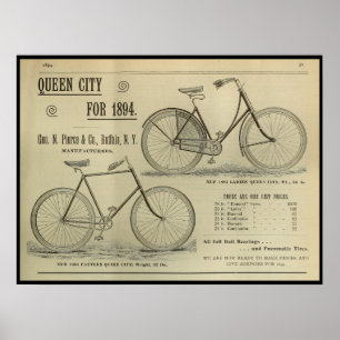 1893 Vintage Bicycle Magazine Ad Art Poster