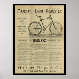 1893 Vintage Bicycle Magazine Ad Art Poster