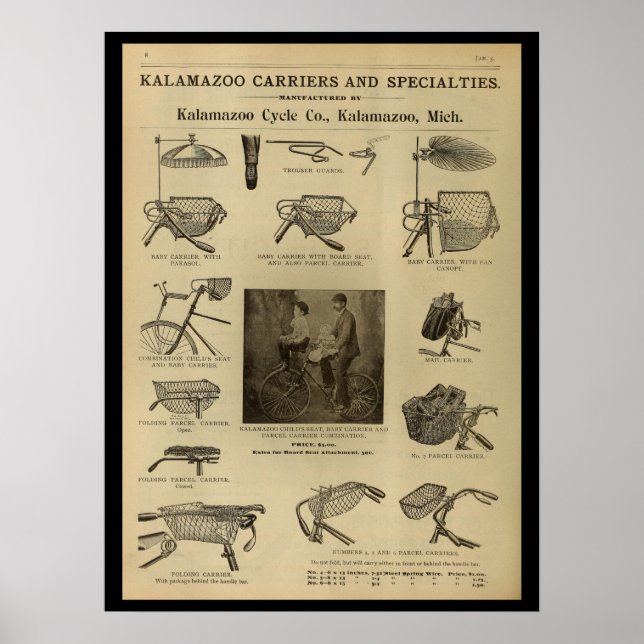1893 Vintage Bicycle Magazine Ad Art Poster (Front)