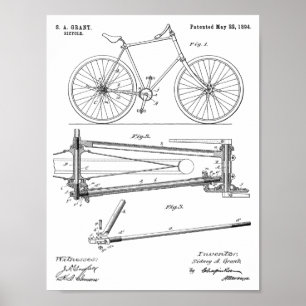 1894 Chainless Bicycle Design Patent Art Print