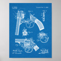 1894 Foehl Gun Patent Art Drawing Print