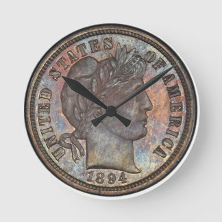 1894-S Barber Dime Round Clock