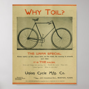 1894 Union Special Racer Bicycle Ad Art Print