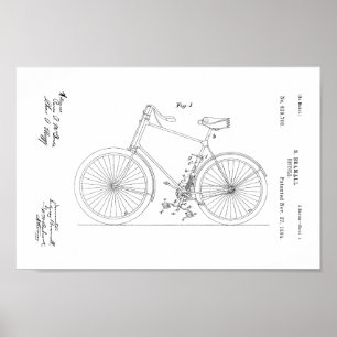 1894 Vintage Bicycle Patent Art Print
