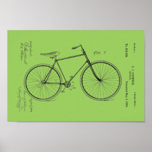 1894 Vintage Bicycle Patent Print Customise