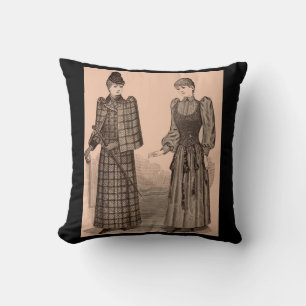 1895 Delineator print ladies coat and dress Cushion