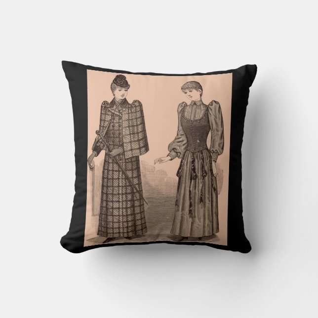 1895 Delineator print ladies coat and dress Cushion (Front)