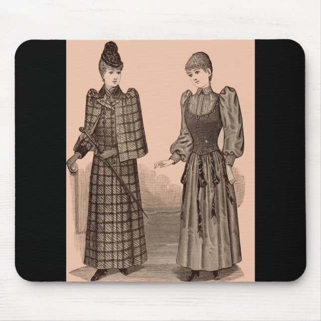 1895 Delineator print ladies coat and dress Mouse Mat (Front)