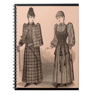 1895 Delineator print ladies coat and dress Notebook