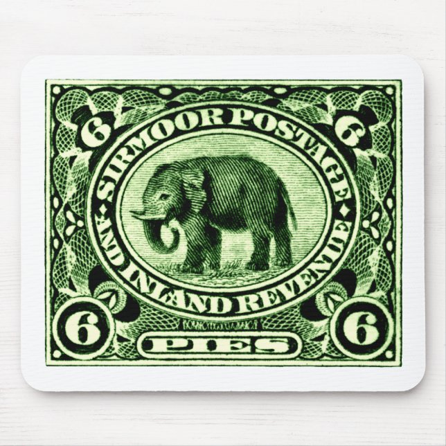1895 Indian Princely States Elephant Mouse Mat (Front)