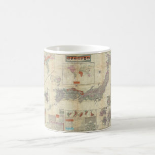 1895 Meiji 28 Japanese Map of Imperial Japan Coffee Mug