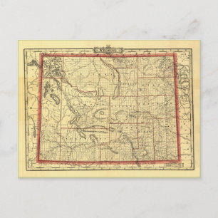 1895 Wyoming Map Postcard