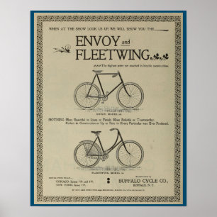 1896 Envoy Fleetwing Bicycles Ad Art Poster