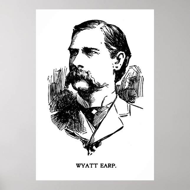 1896 NEWSPAPER PORTRAIT of LAWMAN WYATT EARP Poster (Front)
