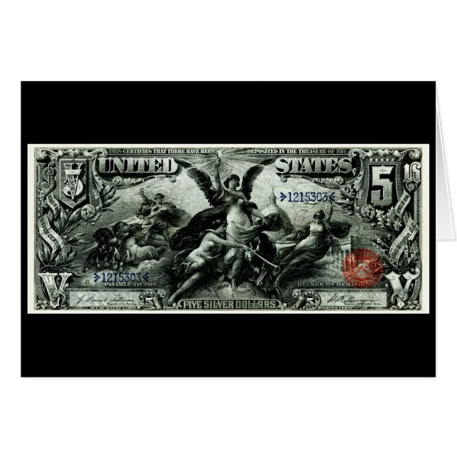 1896 US Five Dollar silver Certificate (Front Horizontal)