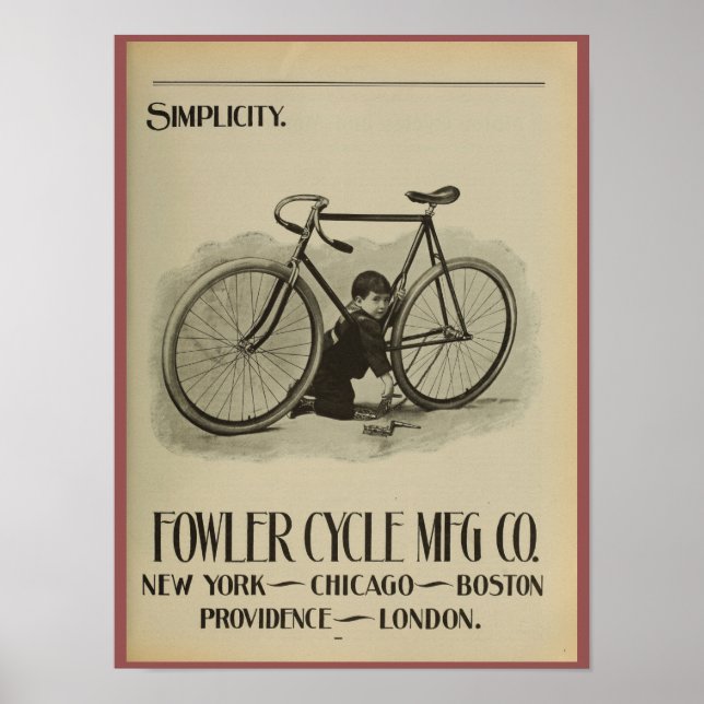 1896 Vintage Bicycle Magazine Ad Art Poster (Front)