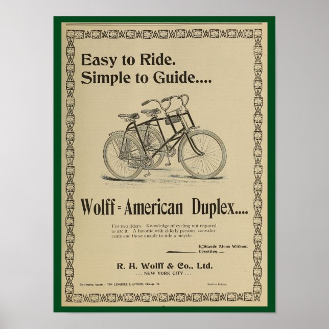 1896 Vintage Bicycle Magazine Ad Art Poster (Front)