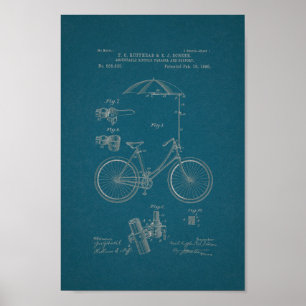 1896 Vintage Bicycle Patent Print Blueprint
