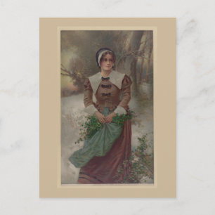 1897 A fair puritan maiden vintage Postcard
