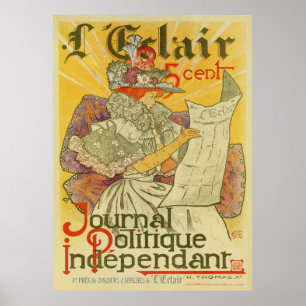1897 French art nouveau journal advertising Poster