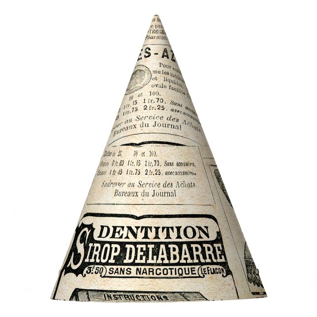 1897 French Newspaper Advertisement Party Hat (Front)