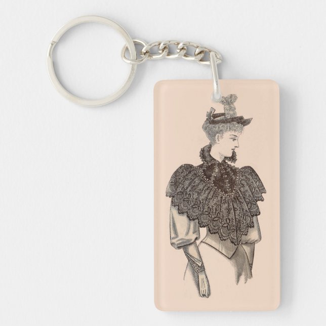 1897 Victorian woman Key Ring (Front)