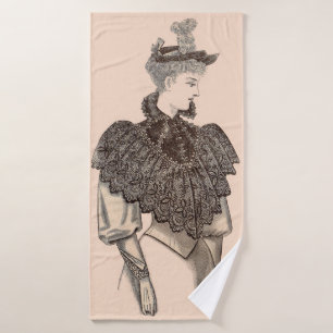 1897 Victorian woman print Bath Towel Set