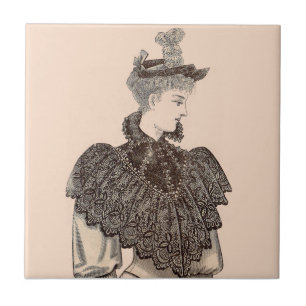 1897 Victorian woman Tile