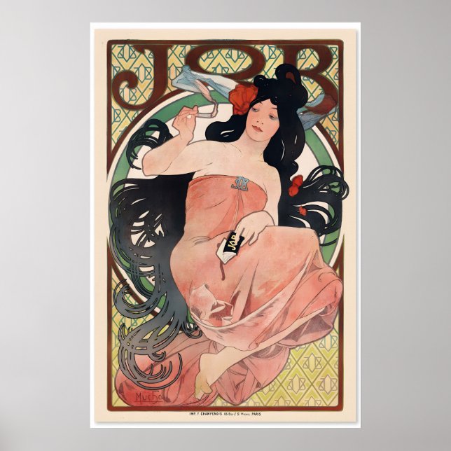 1898 Alphonse Mucha Job Rolling Papers Classic Art Poster (Front)