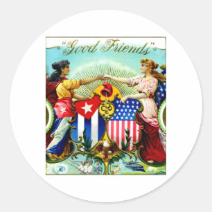 1898 Good Friends Cigars Classic Round Sticker