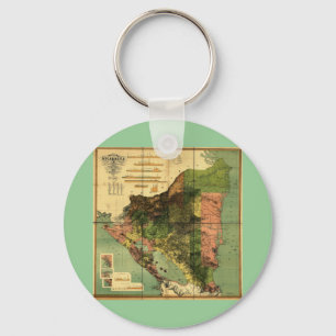 1898 Official Map of Nicaragua Key Ring