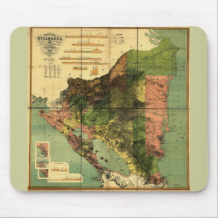 1898 Official Map of Nicaragua Mouse Mat