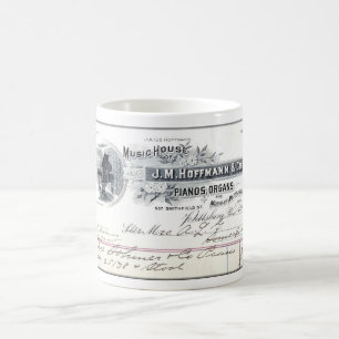 1898 ORNATE billhead for PIANOS AND ORGANS Coffee Mug