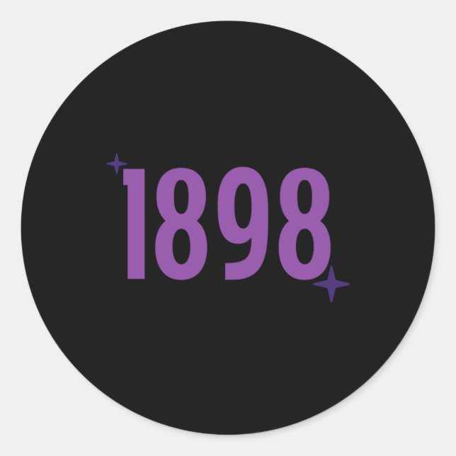 1898 - Purple With Sparkles  Classic Round Sticker (Front)