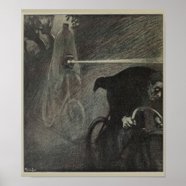 1898 Vintage Bicycle Ghost Rider Ad Art Poster (Front)