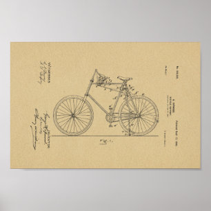 1898 Vintage Bicycle Patent Art Print