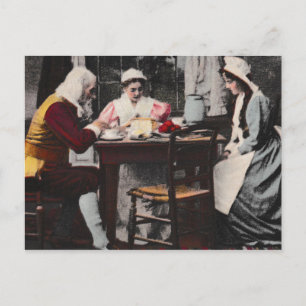 1898 Vintage First Thanksgiving Dinner Postcard