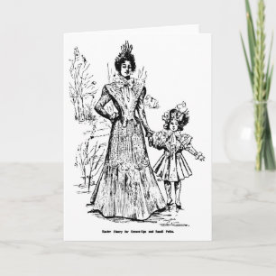 1898 vintage illustration Easter fashions card