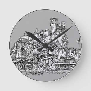 1899 Heisler Steam Engine Round Clock