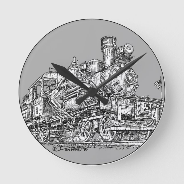 1899 Heisler Steam Engine Round Clock (Front)