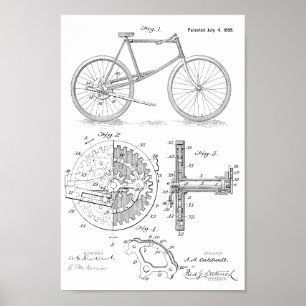 1899 Lever Propelled Bicycle Patent Art Print