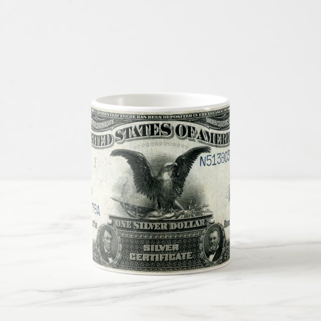 1899 One Dollar US Silver Certificate Coffee Mug (Center)