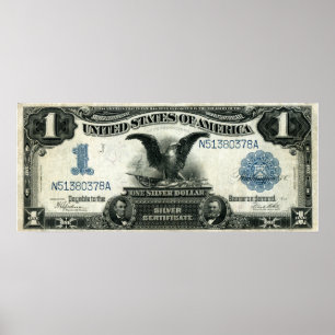 1899 One Dollar US Silver Certificate Poster