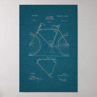 1899 Vintage Bicycle Patent Print Blueprint Art